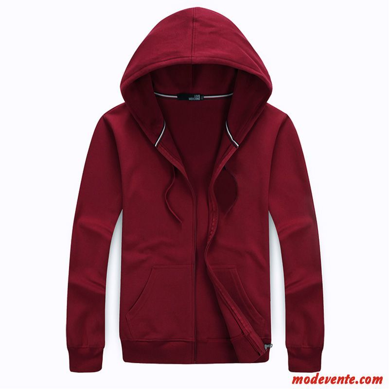 Sweat À Capuche Homme Grande Taille Tendance Coton Bio Légère Sport L'automne Bordeaux