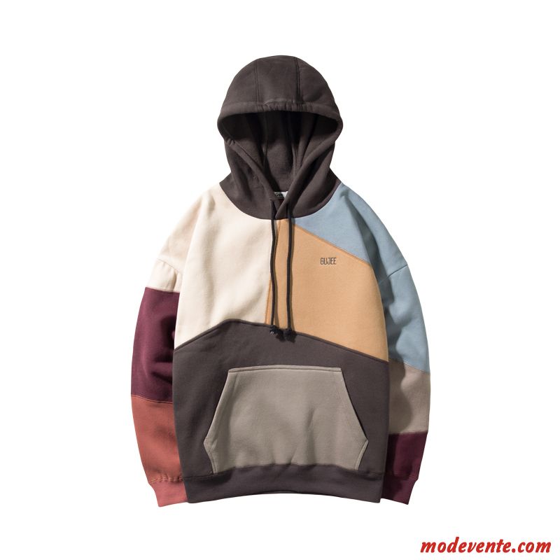 Sweat À Capuche Homme Jeunesse Manteau Kaki Pullovers Hip Hop Baggy Couleurs Mixtes