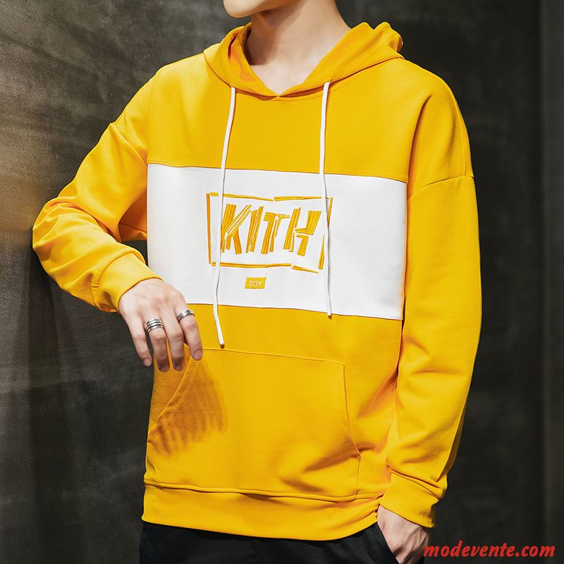 Sweat À Capuche Homme Marque De Tendance Hip Hop Une Veste Printemps Manteau L'automne Jaune