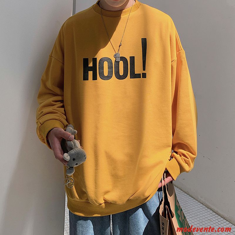 Sweat À Capuche Homme Marque De Tendance Longues Sport Arrêtez-vous Baggy Rouge Jaune