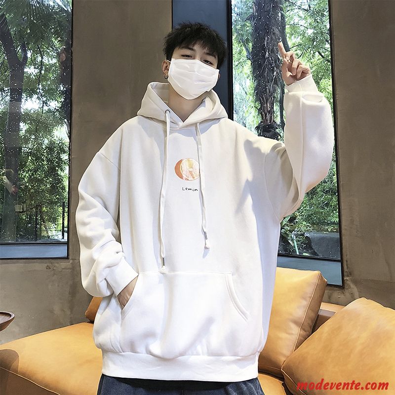 Sweat À Capuche Homme Une Veste Hip Hop Ultra Marque De Tendance Baggy Manteau Blanc