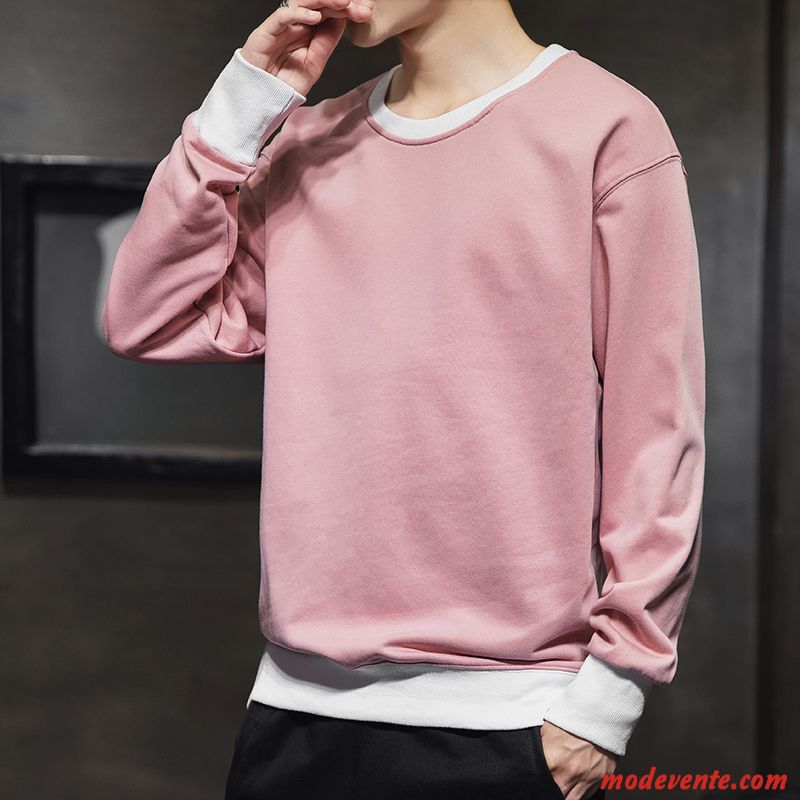 Sweat À Capuche Homme Une Veste Vêtement De Sport Printemps L'automne Col Rond Marque De Tendance Pure Rose