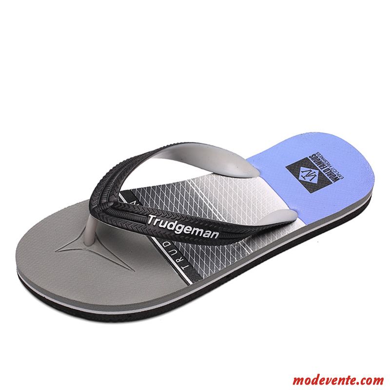 Tongs Homme Mode Tongs Chaussons Personnalité Été Étudiant Antidérapant Gris