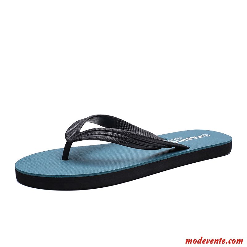 Tongs Homme Personnalité Été De Plein Air Outwear Plage Antidérapant Bleu