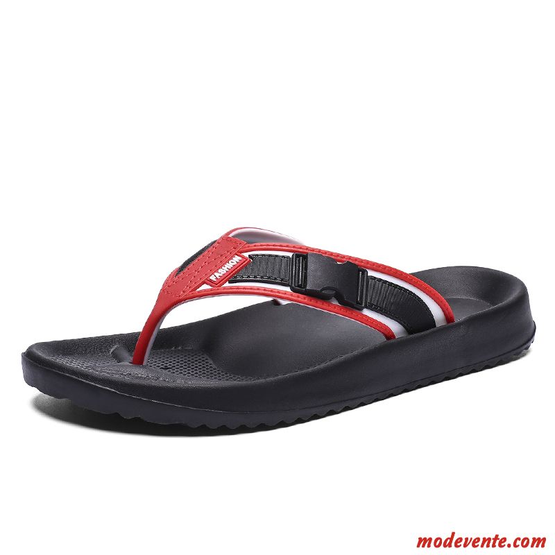 Tongs Homme Tendance Sandales Été Plage Outwear Mode Rouge