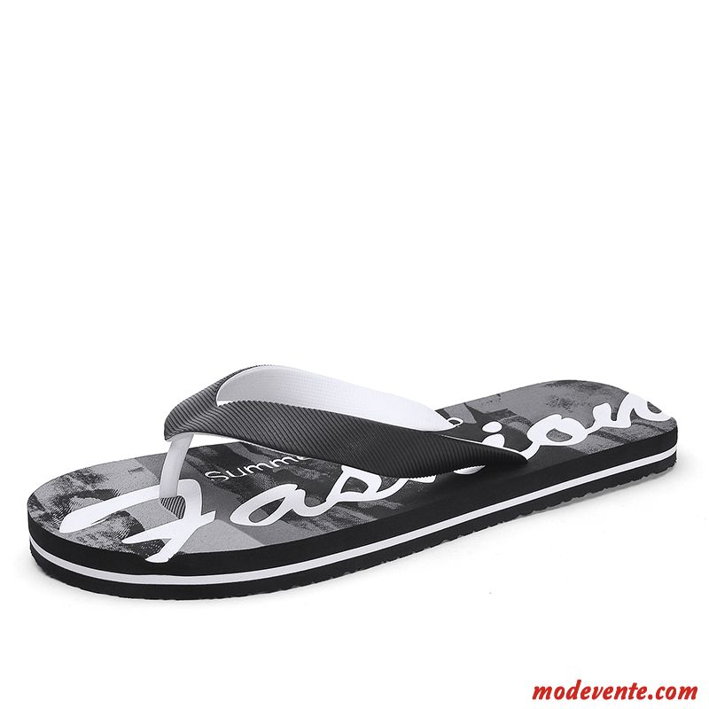 Tongs Homme Tous Les Assortis Tongs Chaussons Mode Été Plage Personnalité Noir