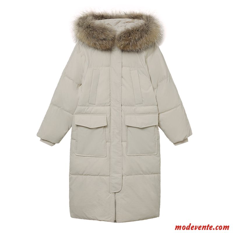 Veste En Coton Femme Anti-saison Baggy Longue Hiver Matelassée Manteau Blanc