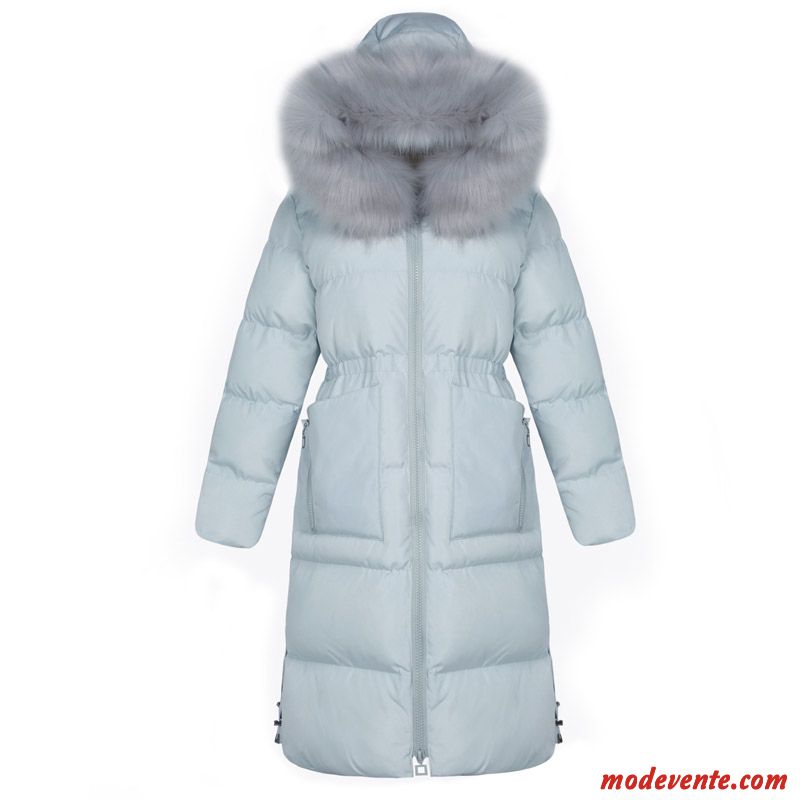 Veste En Coton Femme Anti-saison Vêtements Matelassé Hiver Matelassée Manteau Longue Bleu