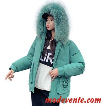 Veste En Coton Femme Campus Vent Manteau Doux Mode Hiver Type De Gueule Pure Vert