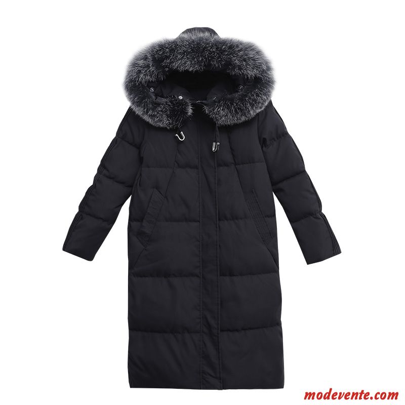 Veste En Coton Femme Gros Vêtements D'hiver Longue Anti-saison Manteau Matelassée Noir