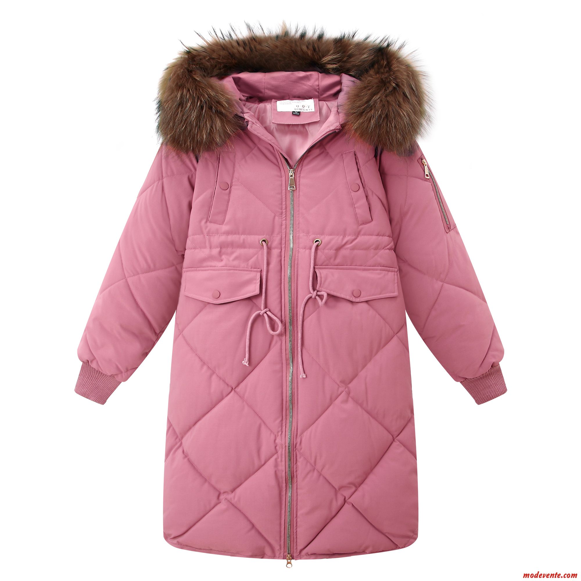 Veste En Coton Femme Manteau Fourrure Duvet Baggy Vêtements Matelassé Étudiant Longue Rouge Rose