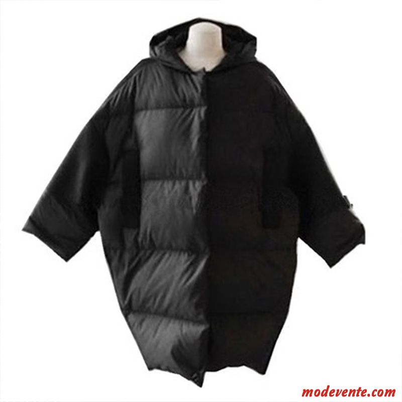 Veste En Coton Femme Matelassée Vêtements Matelassé Longue Capuche Hiver Manteau Noir