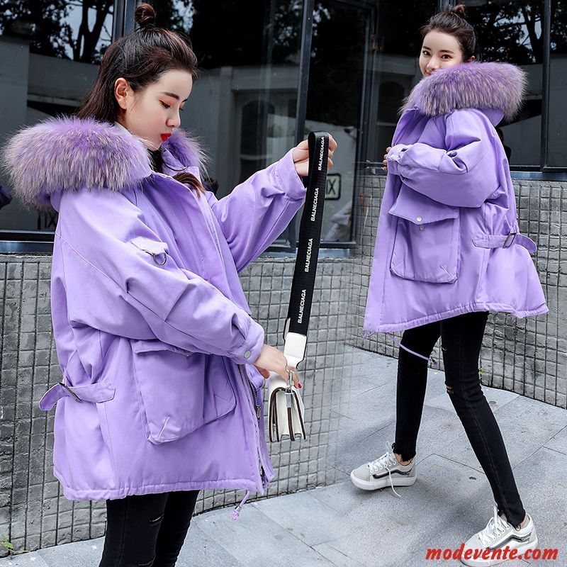 Veste En Coton Femme Tempérament Baggy Tendance Mode Élégant Personnalité Violet