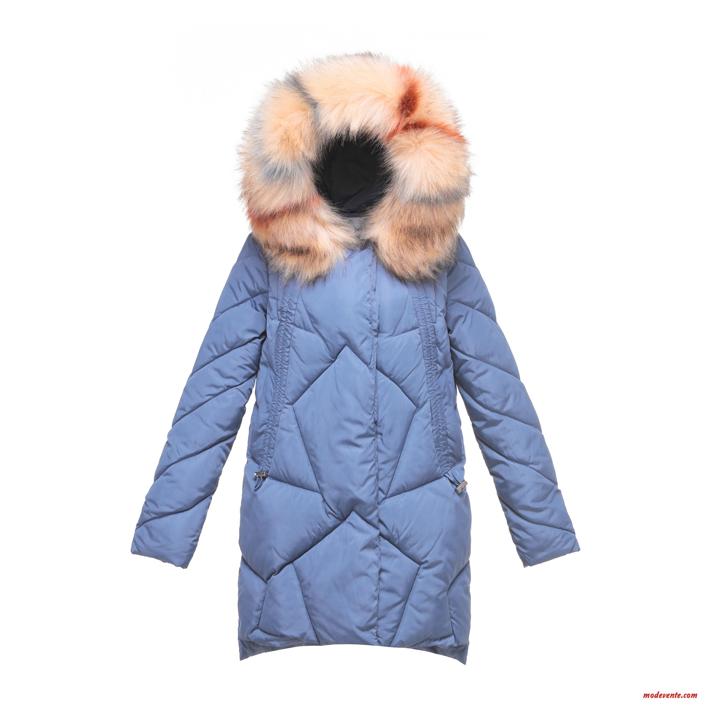 Veste En Coton Femme Tempérament Élégant Mode Baggy Capuche Vêtements Matelassé Bleu Marin