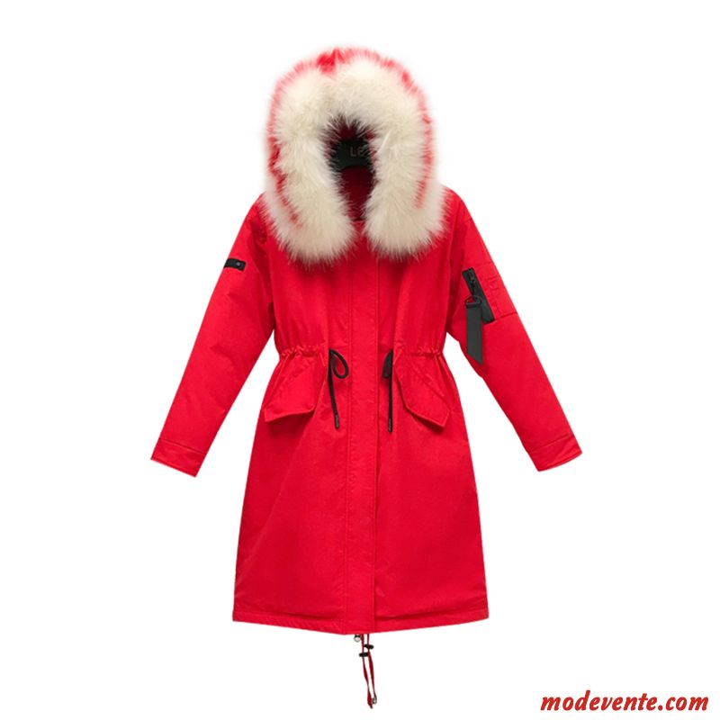 Veste En Coton Femme Tendance Vêtements D'hiver Style Chaud Vêtements Matelassé Matelassée Mode Rouge