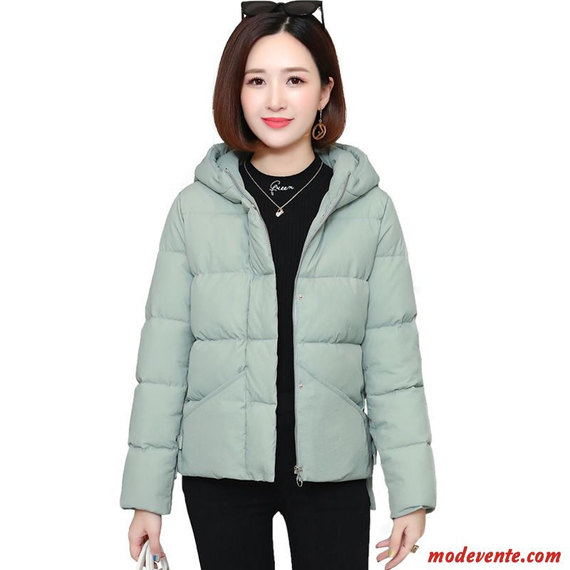 Veste En Coton Femme Tendance Vêtements Matelassé Hiver Capuche Mode Baggy Vert