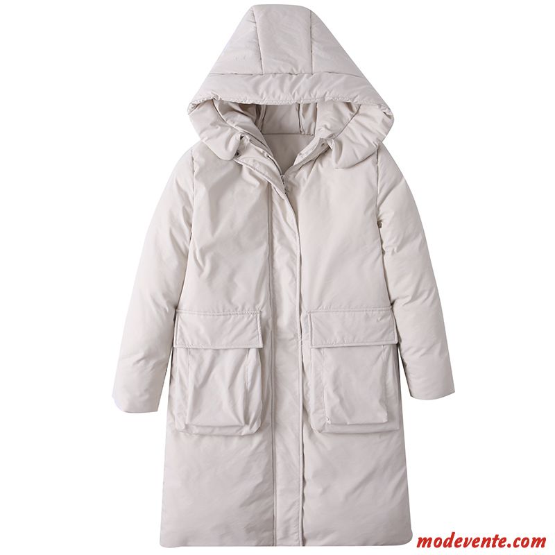 Veste En Coton Femme Vêtements Matelassé Hiver Matelassée Manteau Épaissir Poche Blanc