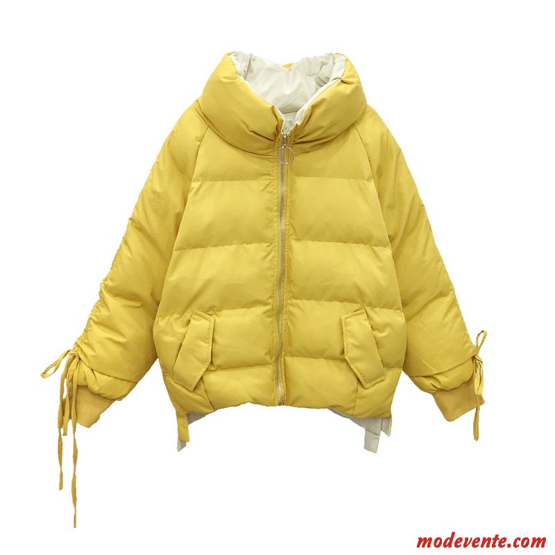 Veste En Coton Femme Vêtements Matelassé Matelassée Baggy Tendance Étudiant Hiver Jaune