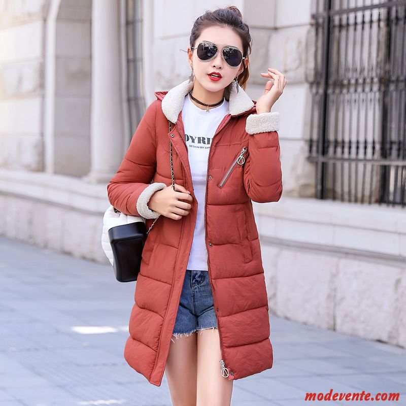 Veste En Coton Femme Vêtements Matelassé Étudiant Fourrure Duvet Vêtements D'hiver Anti-saison Âge Moyen Rouge