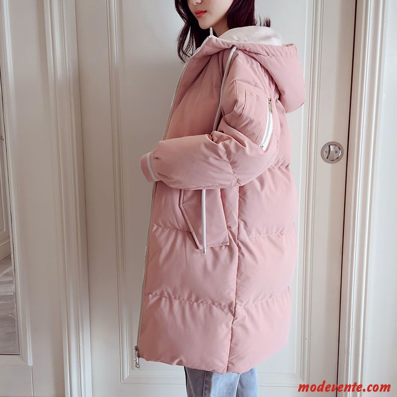 Veste En Coton Femme Épais Vêtements Matelassé Baggy Vêtements D'hiver Matelassée Manteau Rose