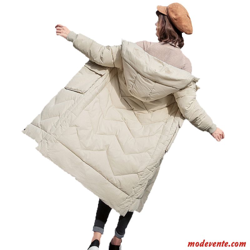 Veste En Coton Femme Épaissir Hiver Vêtements Matelassé Anti-saison Manteau Longue Blanc