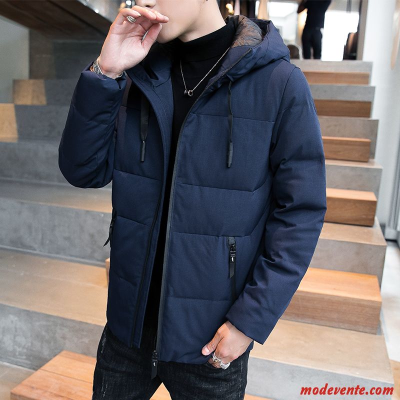 Veste En Coton Homme Marque De Tendance Vêtements Matelassé Cargo L'automne Vêtements D'hiver Manteau Bleu
