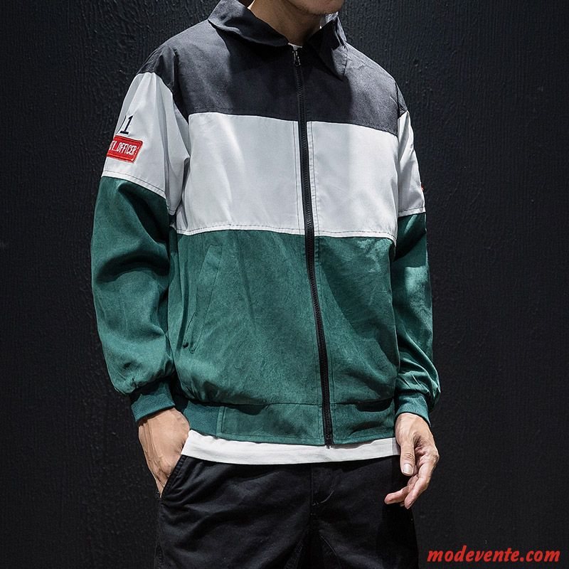 Veste Homme Les Adolescents Vêtements De Baseball Printemps Une Veste Tendance Manteau Vert