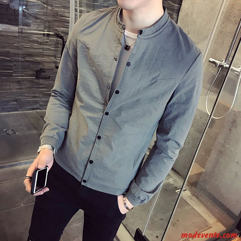 Veste Homme Légère Manteau Printemps L'automne Tendance Étudiant Gris