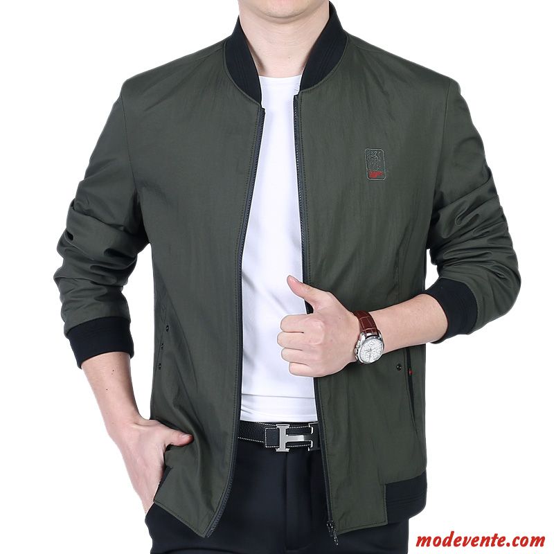 Veste Homme Manteau De Travail Légère Blouson Printemps L'automne Pure Vert