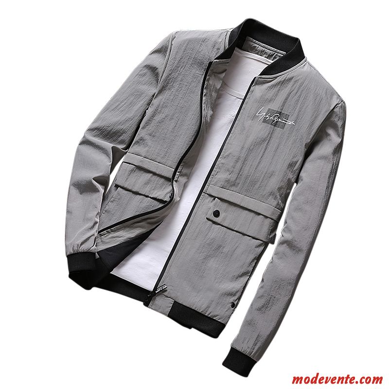 Veste Homme Manteau Étudiant L'automne Une Veste Printemps Tendance Gris