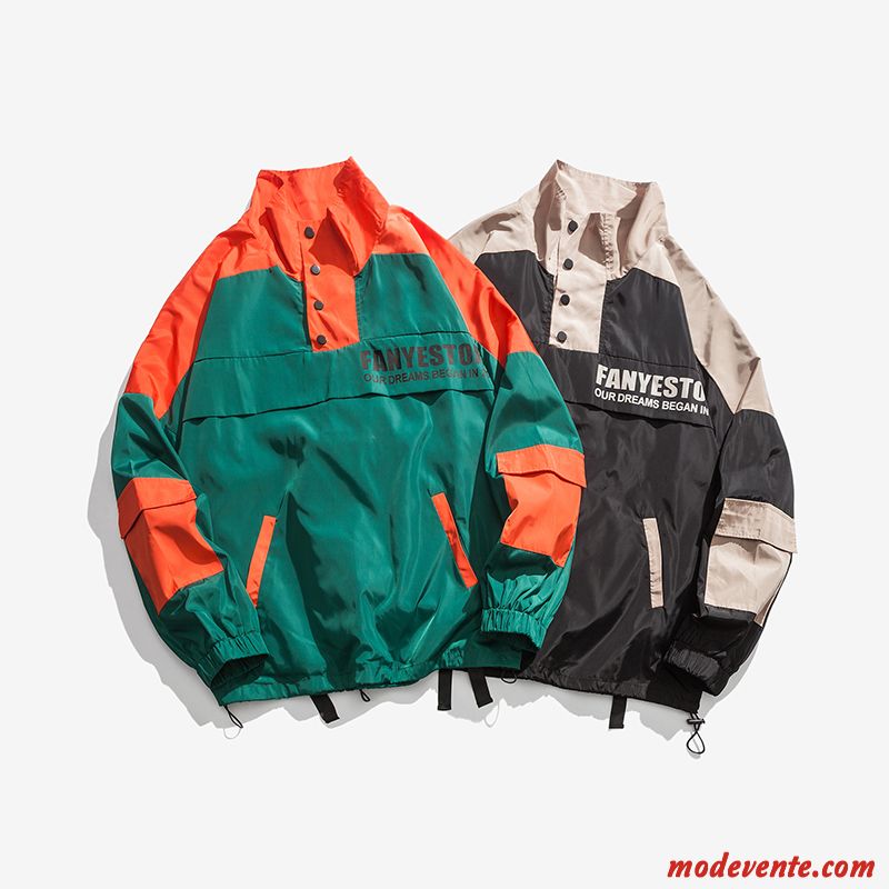 Veste Homme Marque De Tendance Décontractée L'automne Baggy Hip Hop Cargo Vert