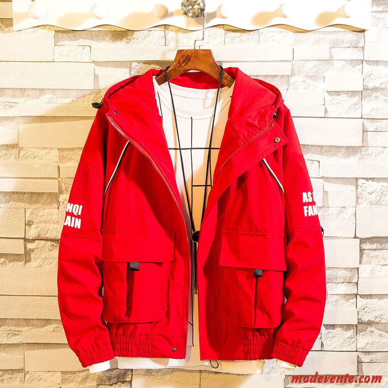 Veste Homme Tendance Blouson Légère Printemps L'automne Junior Rouge