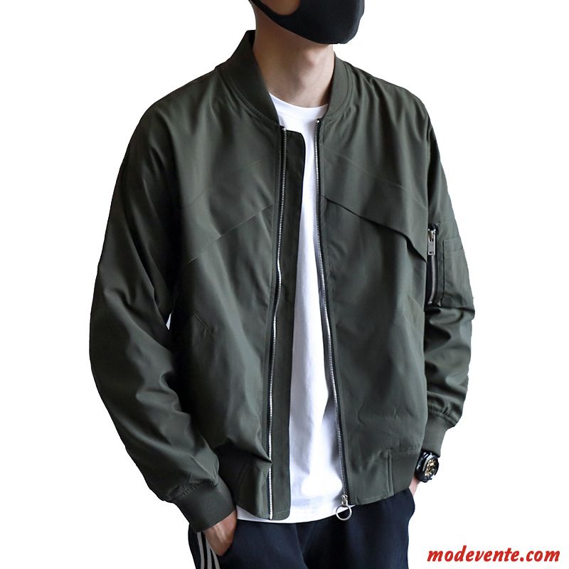 Veste Homme Une Veste Vêtements De Baseball Printemps Marque De Tendance Décontractée Légère Vert