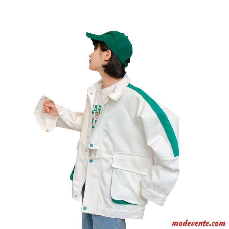 Vestes Femme Baggy Cargo L'automne Tendance Printemps Vêtements De Baseball Blanc