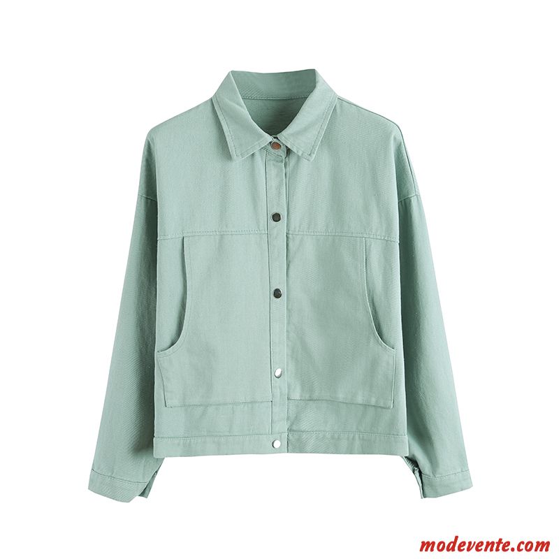 Vestes Femme Coupe Vent Cargo Beau Frais Manteau Doux Vert Clair