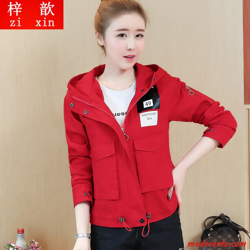 Vestes Femme Courte Printemps Tendance Baggy L'automne Une Veste Rouge