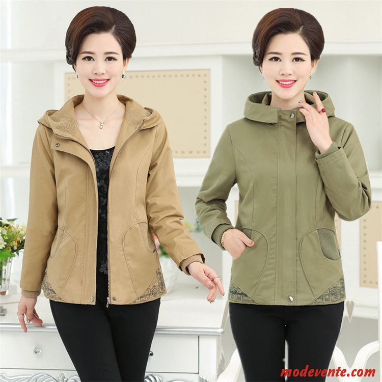 Vestes Femme Longues Une Veste Manteau Court Âge Moyen Maman Vert