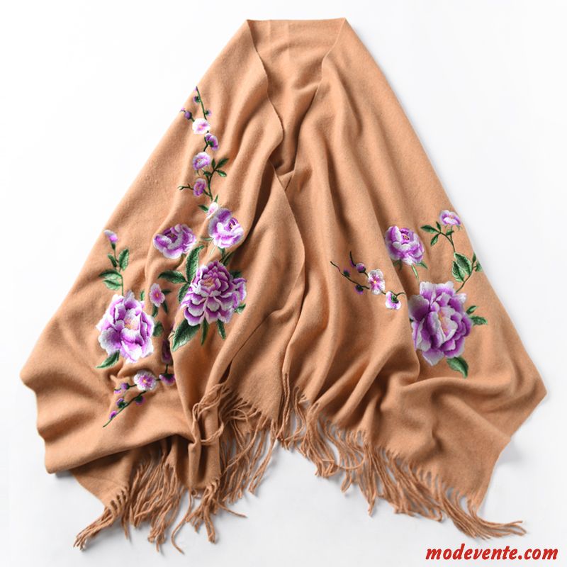 Écharpe Femme Mode Châle Multifonctions Brodé La Laine Gros