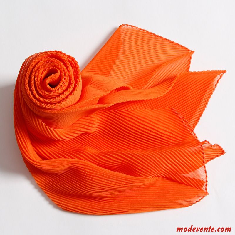 Écharpe Femme Plier Multifonctions Châle Le Nouveau Printemps Hiver Pure Orange