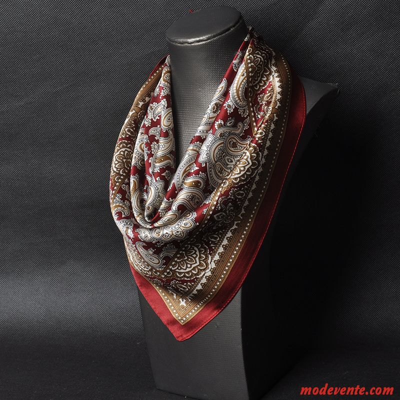 Écharpe Homme Soie Mulberry Foulard Petit Bordeaux