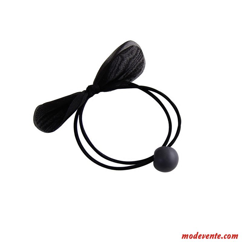 Épingle À Cheveux Femme Adulte Corde Tête Accessoires Arc Élastique Queue De Cheval Noir