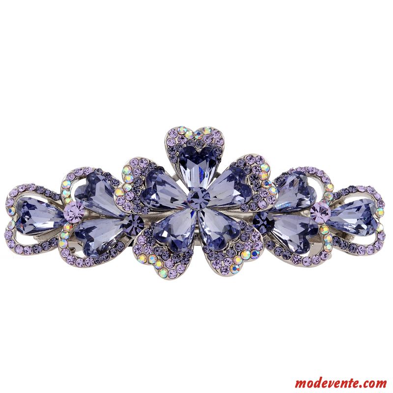 Épingle À Cheveux Femme Adulte Ornements De Cheveux Nombre Moyen Couvre-chefs Emission De Cartes Pierres De Strass Bleu Violet