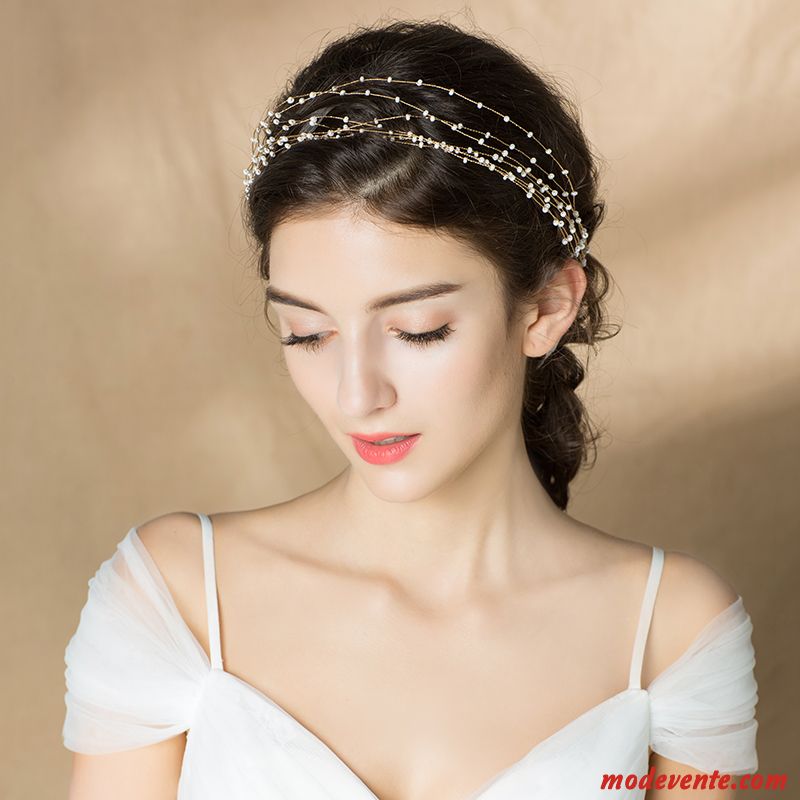 Épingle À Cheveux Femme Couvre-chefs La Mariée Bandes Cheveux Accessoires Bandeau Marier Or