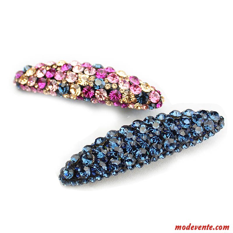 Épingle À Cheveux Femme Généreuse Simple Pierres De Strass Couvre-chefs Diamant Tempérament Bleu