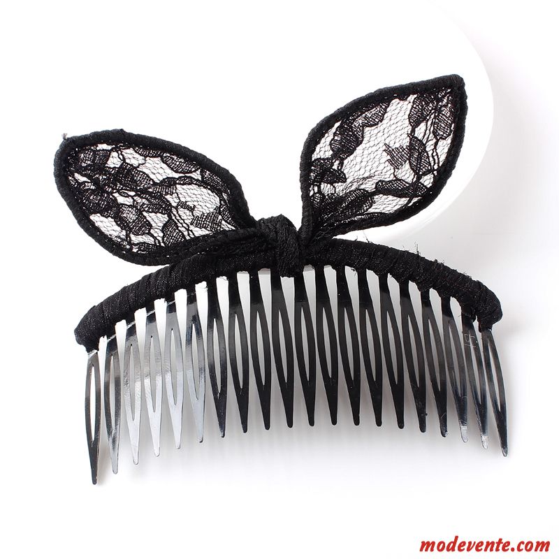 Épingle À Cheveux Femme Ornements De Cheveux Des Oreilles De Lapin Arc Antidérapant Couvre-chefs Peigne Noir