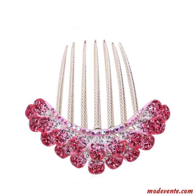 Épingle À Cheveux Femme Ornements De Cheveux Pierres De Strass Peigne Couvre-chefs Emission De Cartes Cristal Rouge