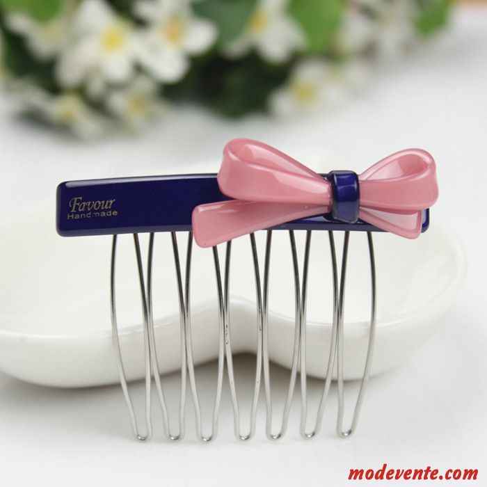 Épingle À Cheveux Femme Petit Emission De Cartes Frange Arc Peigne Ornements De Cheveux Rouge Rose