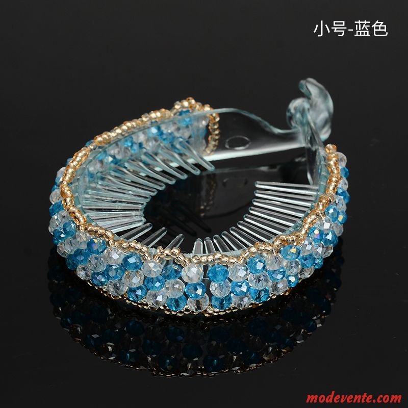 Épingle À Cheveux Femme Pierres De Strass Accessoires Bandes Cheveux Distributeur De Plaques Pan Head Adulte Bleu